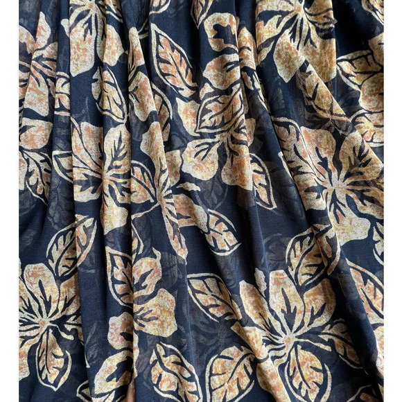 Vintage Cole Illusion Mesh Baby Doll Top, Floral, Black/Orange, size Medium - Picture 8 of 9